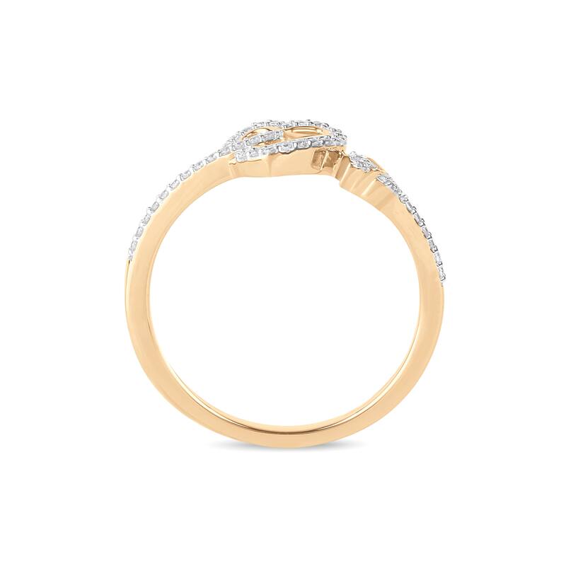 1/8ct TDW Diamond Arrow Heart Ring in 10K Gold for Women