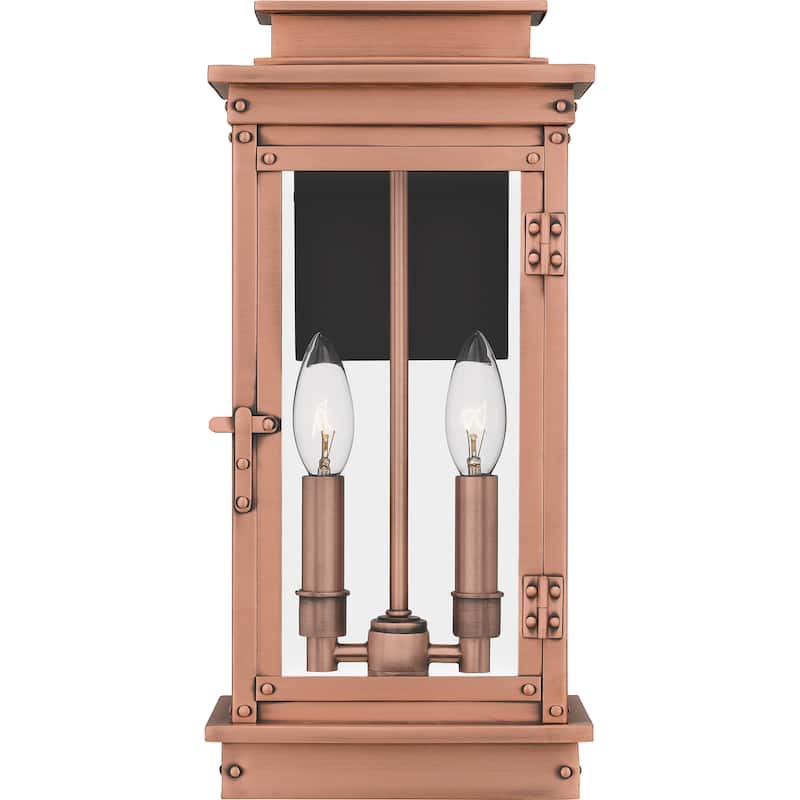 Noelle 2-Light Aged Copper Outdoor Wall Lantern