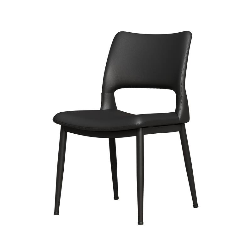 Set of 2 Modern Minimalist PU Leather Dining Chairs