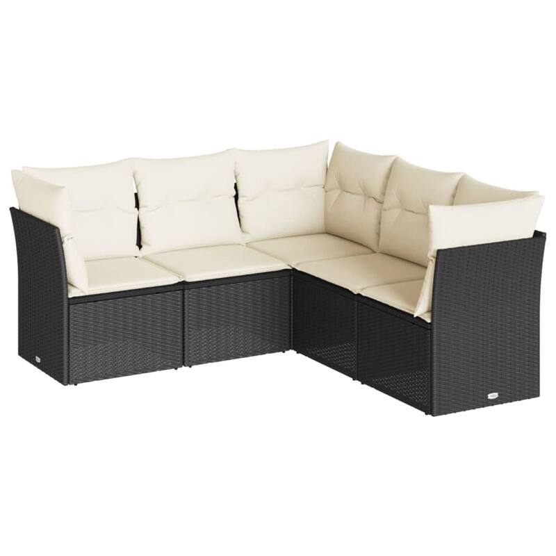 vidaXL Garden Sofa Set Black - 70.5 x 70.5 x 27.2