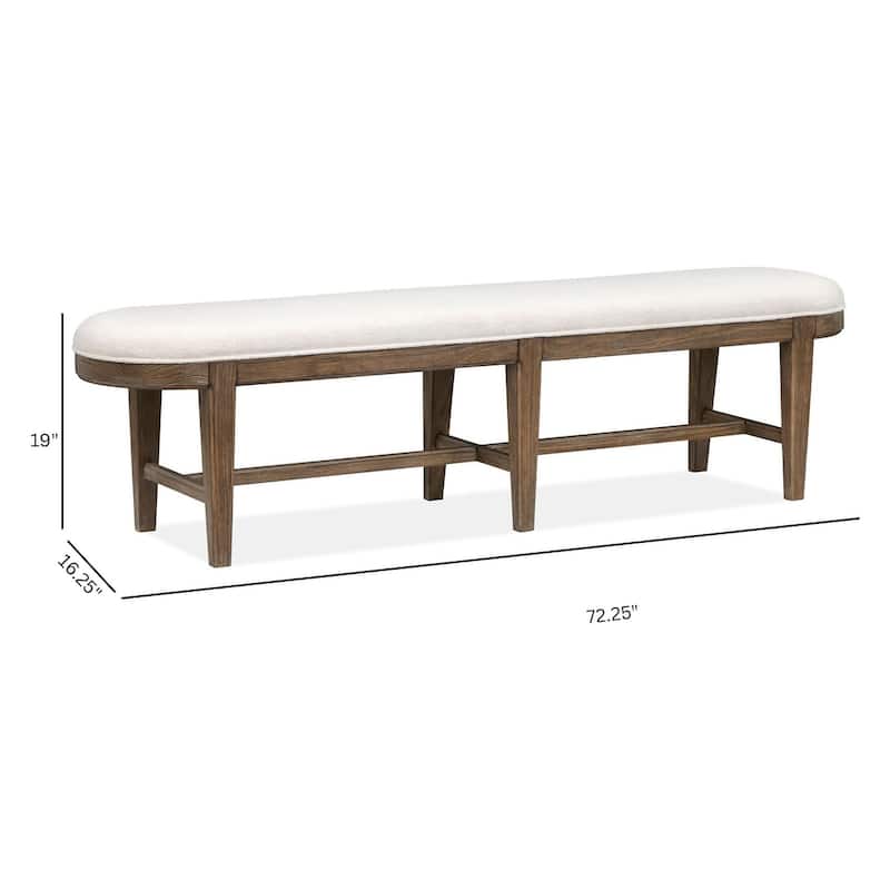Magnussen Home Westbourne Dark Umber Bench - 72.25''W x 16.25''D x 19''H