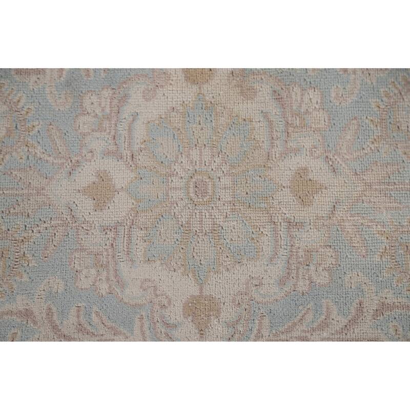 Hand Knotted Oriental 100% Wool Carpet Traditional Floral Yellow & Gold Kerman Area Rug - 12' 8'' X 9' 7''
