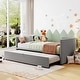 preview thumbnail 13 of 26, 81inch Twin Size Upholstered Daybed with Extendable Trundle,Twin to King