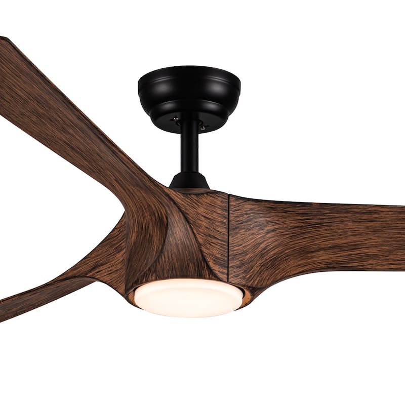 Sofucor 48/52/60 Inch Solid Wood Ceiling Fan with Light and Remote, Reverse Functions, Integrated Light Optional