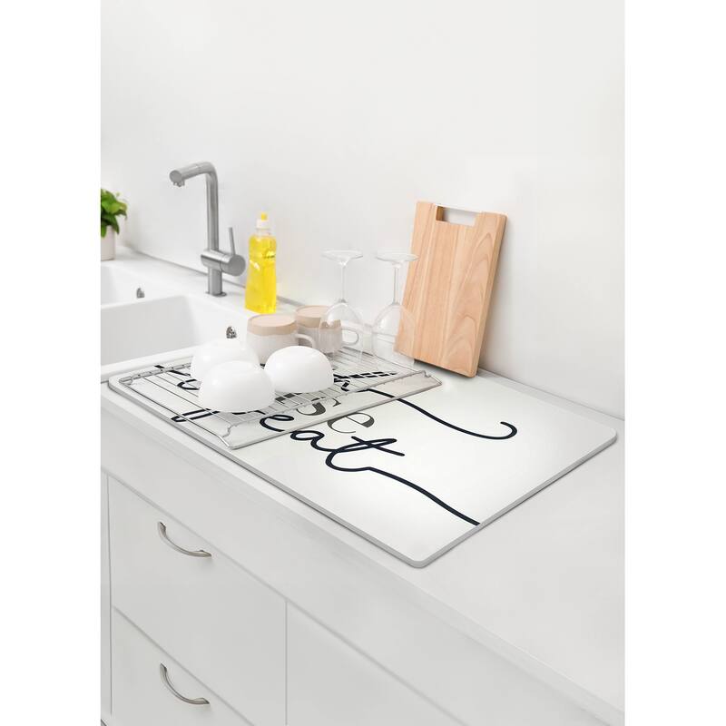 FloorPops Wash Rinse Repeat Navy Stone Quick Drying Mat