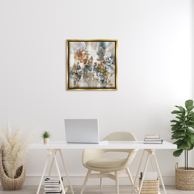 Stupell Solemn Neutral Botanicals Framed Floater Canvas Wall Art Design By K. Nari