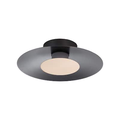 Luma LED Flush Mount - 12" in Graphite with French Gold Shade - Gray