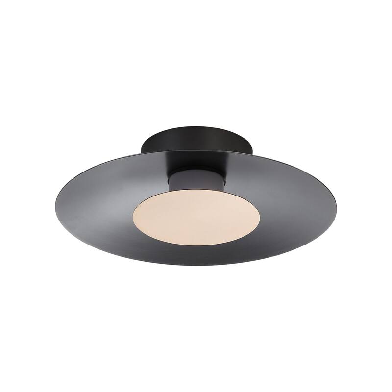 Yep by Golden Lighting Luma Integrated LED Flush Mount in Graphite and French Gold shade - Gray