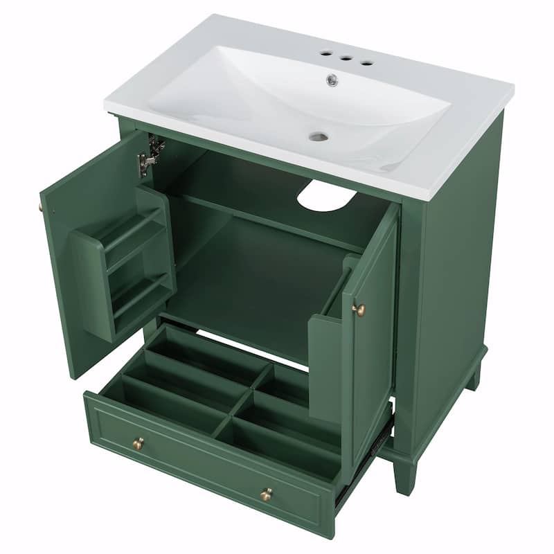 30" Bathroom Vanity Base Cabinet with Doors and Drawer