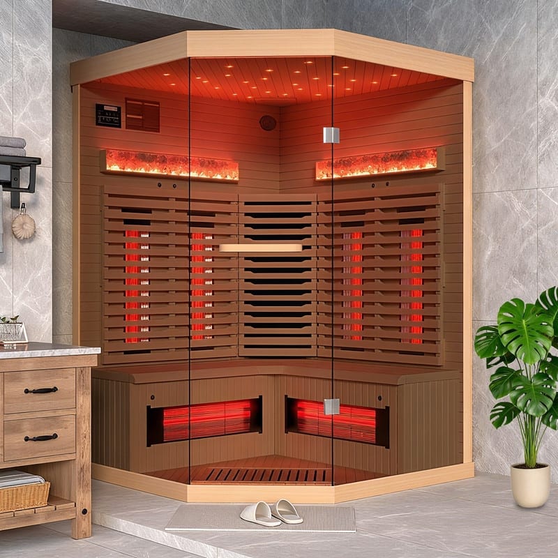 Infrared Sauna up to 4 Person with 15 Minutes Warm-up Heater Tube & Carbon Plate
