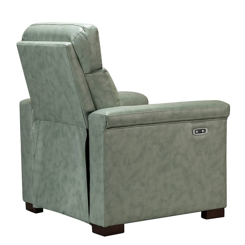 Alicia 34.65" Wide Contemporary Classic Genuine Leather Power Recliner With USB Port (Set of 2)