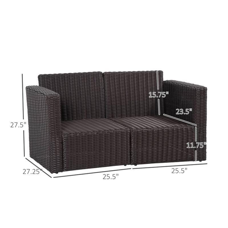 7-Piece Gray Outdoor Rattan Sectional Sofa Set with Washable Cushions, PE Wicker Patio Seating and Steel Frame