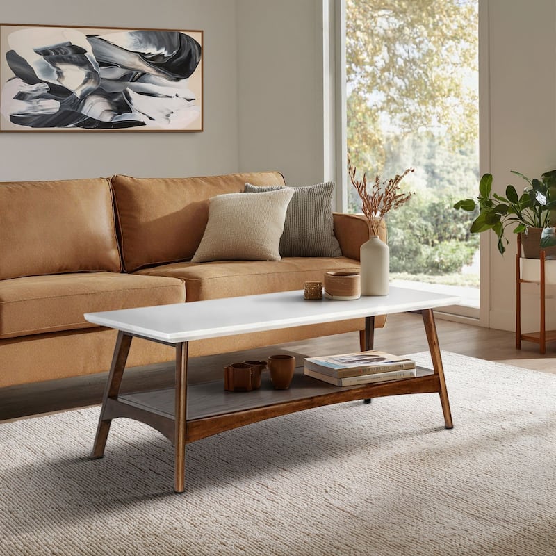 Madison Park Avalon Coffee Table - Off-White/Pecan