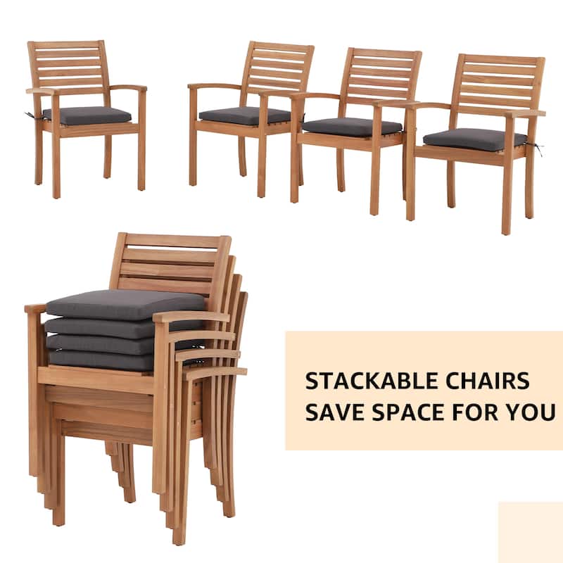 7 Pieces Outdoor ACACIA Wood Dining Set