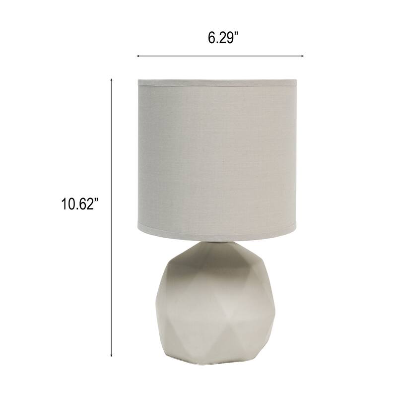 Geometric Concrete Table Lamp with Drum Shade - 10.5" - Gray