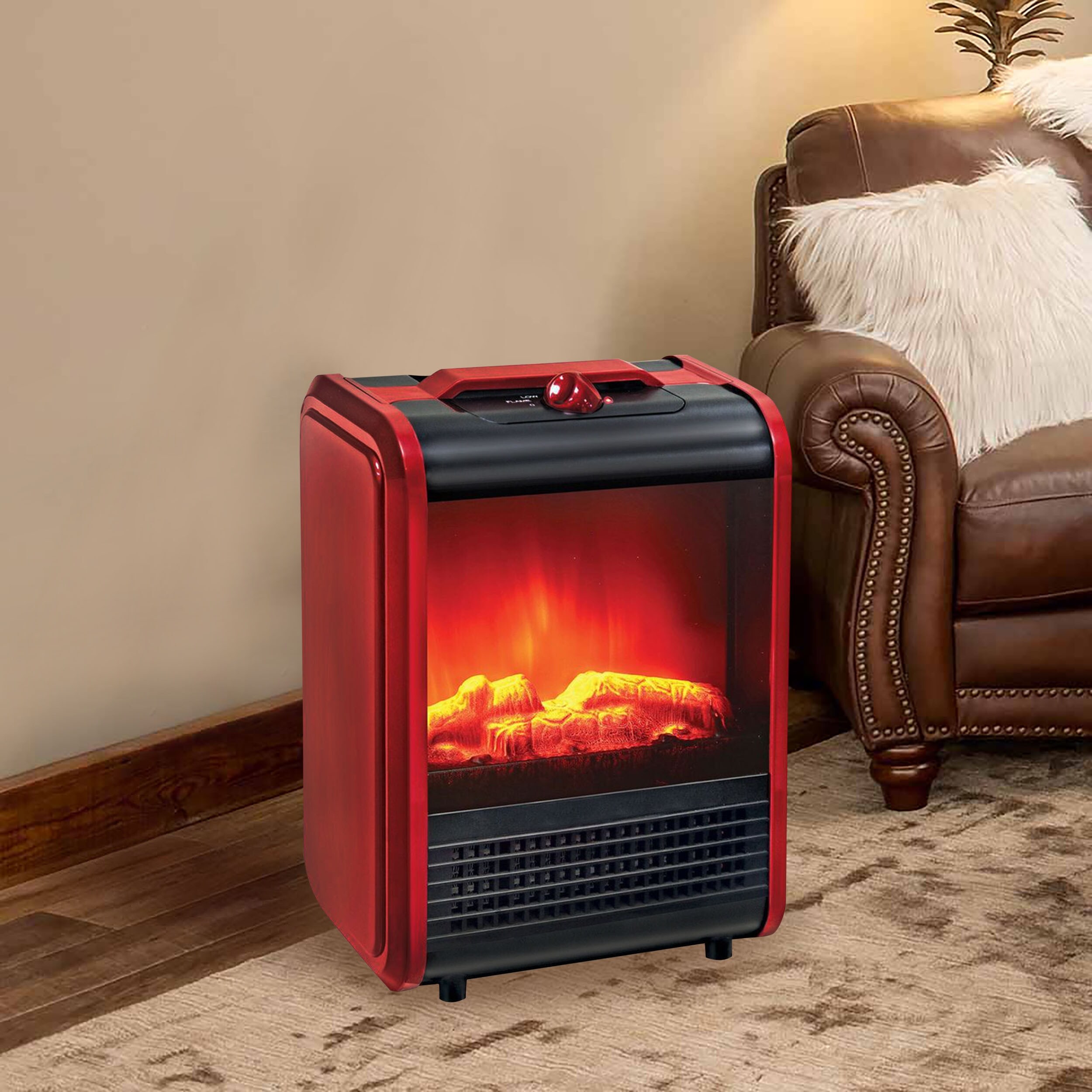 Optimus Electric Flame Effect Mini Fireplace Heater - On Sale - Bed Bath  u0026 Beyond - 32053066