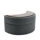 preview thumbnail 42 of 96, Upholstered Chenille Boucle Half Moon Storage Ottoman with Tray