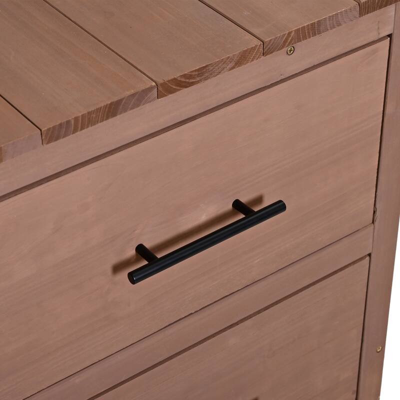 45" Farmhouse Patio Potting Bench Garden Workstation with 6 Drawers & Cabinet