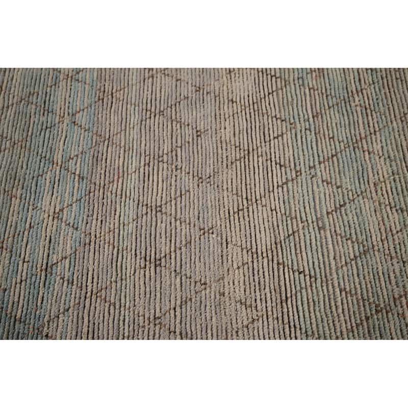 Trellis Moroccan Large Area Rug Handmade Oriental Wool Carpet - 10'0"x 15'4"