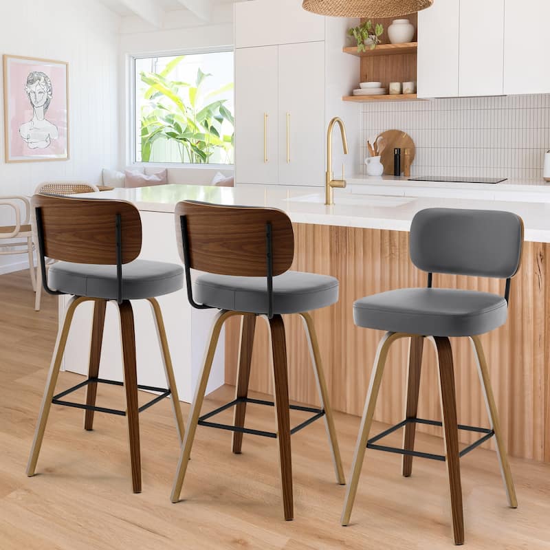 26"/29" Swivel Bar Stools/ Counter Stools with Bentwood Legs