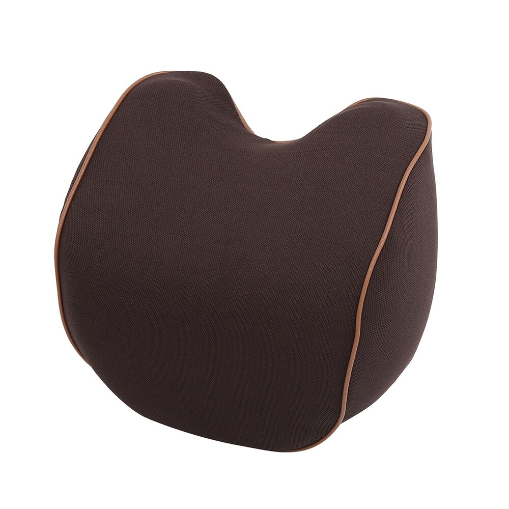 Car Seat Neck Head Rest Pillow Balanced Softness Memory Foam Cushion Pad – Brown (Brown)
