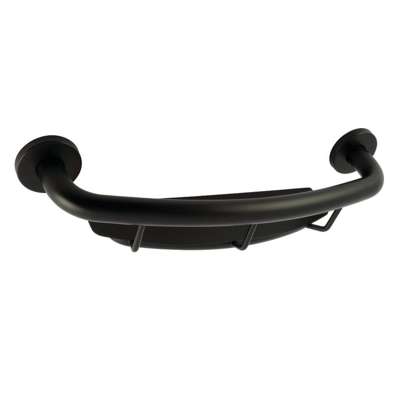 Kingston Brass Meridian 18-Inch Stainless Steel Grab Bar with Shelf - Matte Black