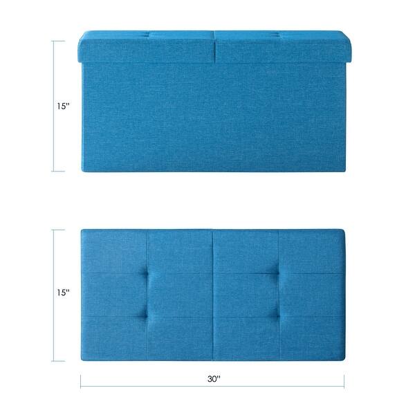 dimension image slide 5 of 9, 45 Inch Smart Lift Top Button Tufted Fabric Storage Ottoman By Crown Comfort