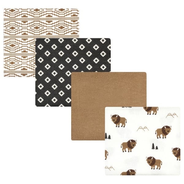 slide 1 of 1, Hudson Baby Infant Boy Cotton Rich Flannel Receiving Blankets, Wild Buffalo, One Size - Wild Buffalo - One Size One Size - Wild Buffalo