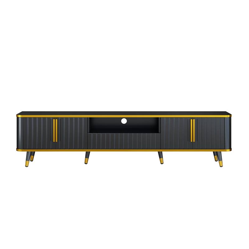 Luxury Minimalism TV Stand w/ Open Storage Shelf,Entertainment Center