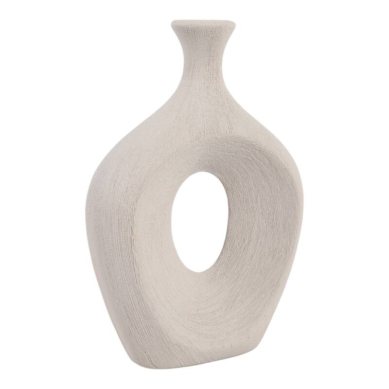 Modern Oval Ceramic Table Vase Cut-Out Design
