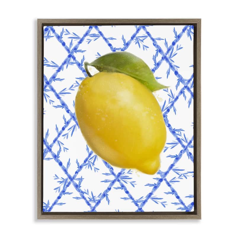 Stupell Lemon Over Bamboo Vines Framed Floater Canvas Wall Art Design By Matthew Piotrowicz - 17 x 21 - Brown