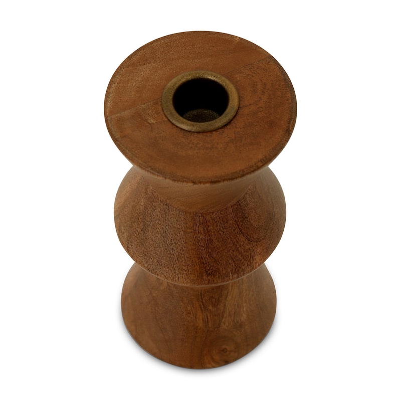 Aurelle Home Modern Wooden Candle Holder