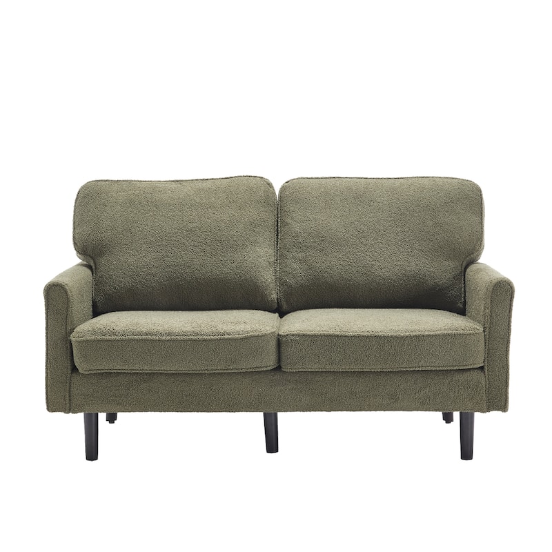 Loveseat Sofa Upholstered Deep Seat Sofa Modern Love Seat with USB & Removable Pillow Cover, Pockets 2-seat Armchair