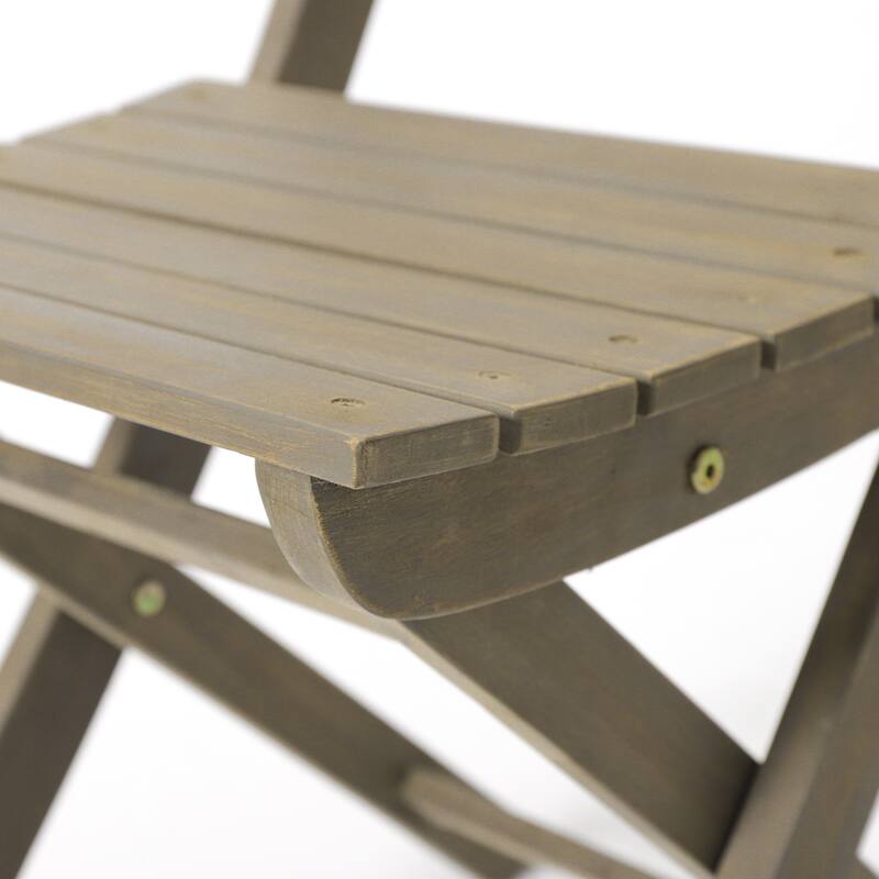 Westmount Outdoor 2 Seater Half-Round Folding Acacia Wood Bistro Table Set by Christopher Knight Home