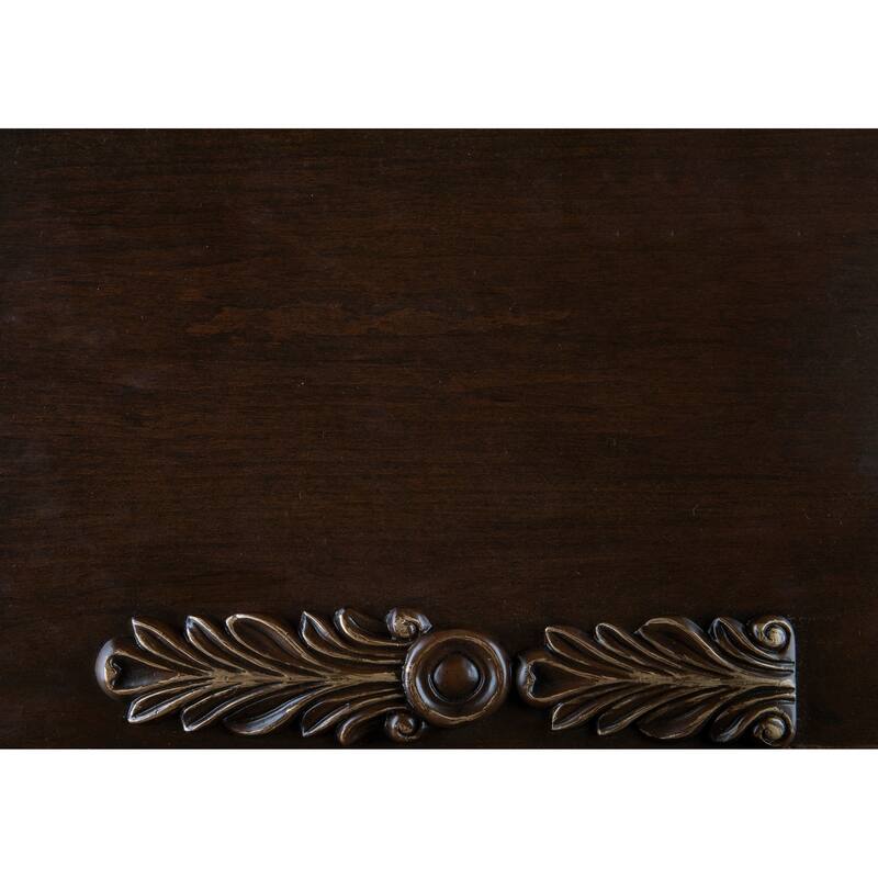 Formal Traditional Luxury 1pc Marble Top End Table Cherry Finish with Gold Tipping Living Room Furniture