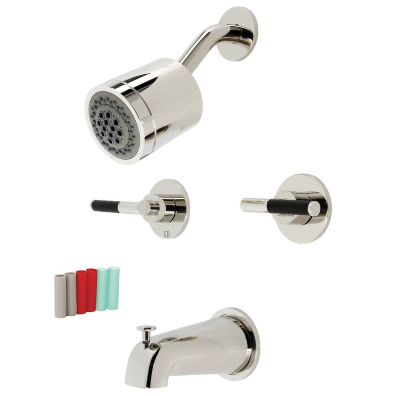 Kingston Brass KBX814.CKL Kaiser Tub and Shower Trim Package with 2 - Polished Nickel