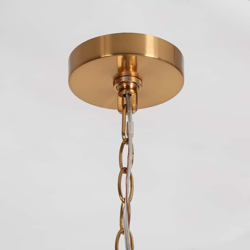 Dsmll Mid-century Modern 4-Light Chandelier Black Gold Lantern Pendant Lights for Dining Room