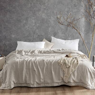 Dark Sky Reserve - Portugal Made 100% Linen Oversized Comforter - Stone Taupe