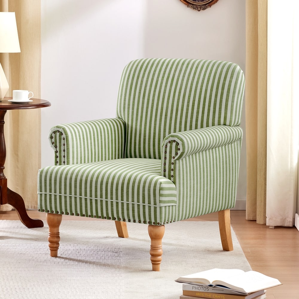 Upholstered Accent Sofa Linen Club Chair with Legs for Living Room