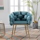 preview thumbnail 3 of 3, Velvet Accent Chairs, Set of 2 - Blue