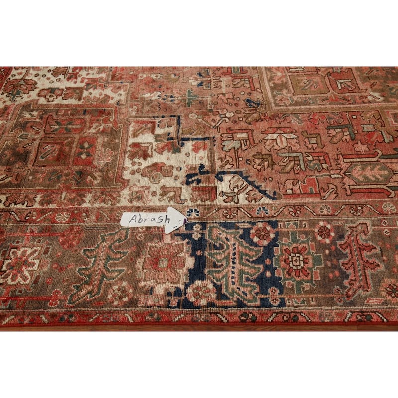 Traditional Heriz Persian Vintage Area Rug Hand-Knotted Wool Carpet - 9'9"x 12'10"