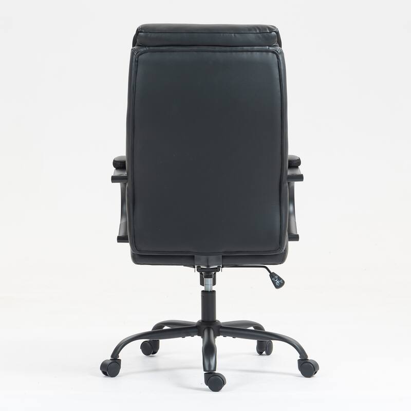 High-End PU Leather High Backrest Office Chair with Waterfall-Style Seat and Segmented Padding Design, for office