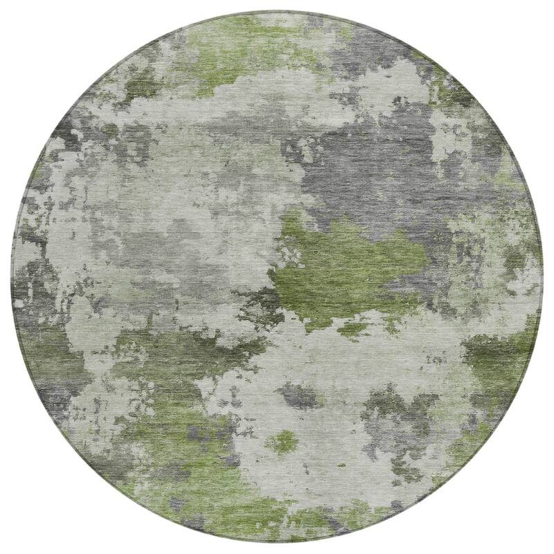 Machine Washable Indoor/Outdoor Abstract Blend Chantille Rug
