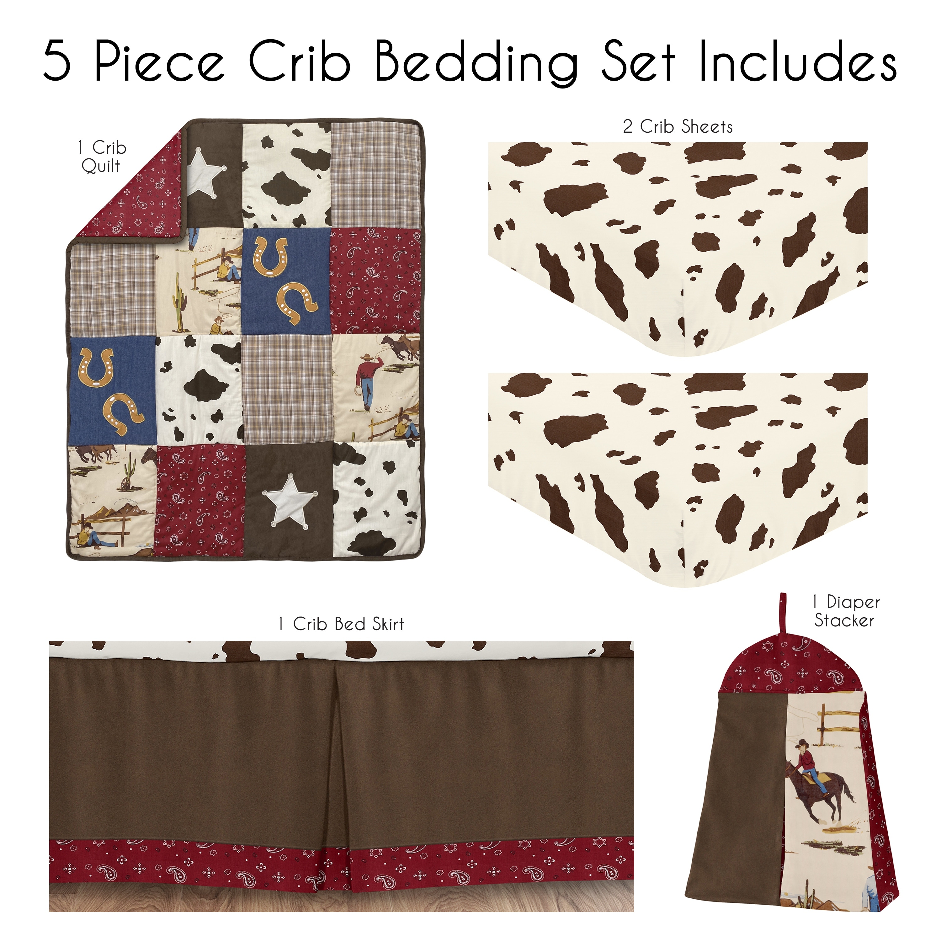 Baby boy western crib bedding top