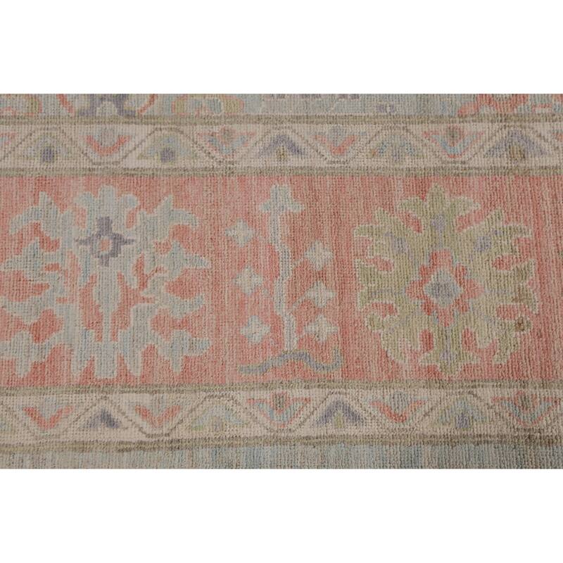 Hand Knotted Oriental 100% Wool Carpet Transitional All-Over Navy Blue & Blues Oushak Area Rug - 12' 0'' X 9' 0''