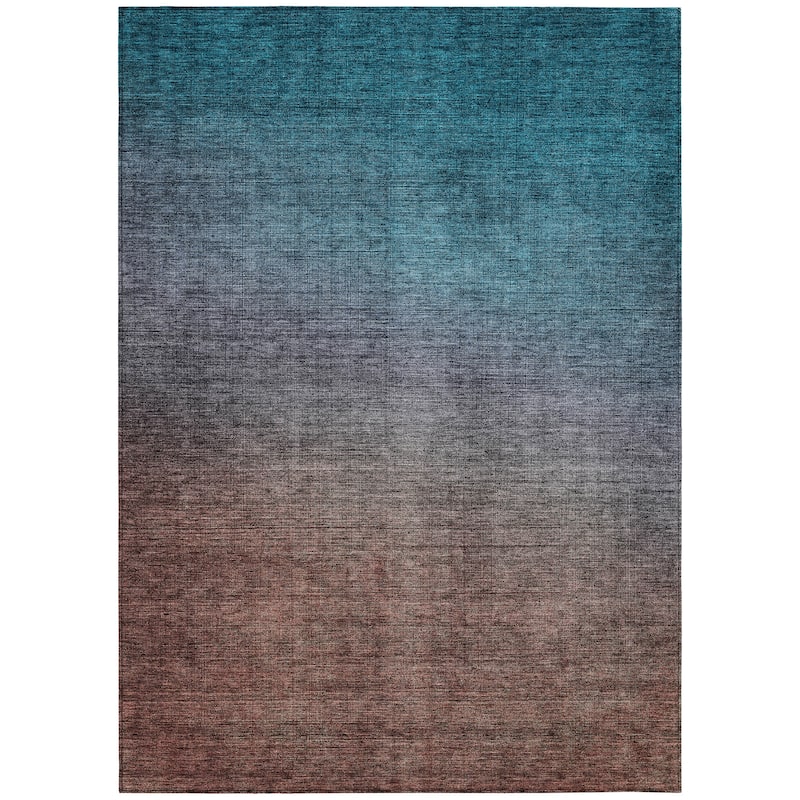 Machine Washable Indoor/ Outdoor Chantille Modern Ombre Rug
