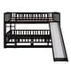 preview thumbnail 17 of 42, Full Size Bunk Bed with Slide, Play Area, and Sturdy Pinewood Frame