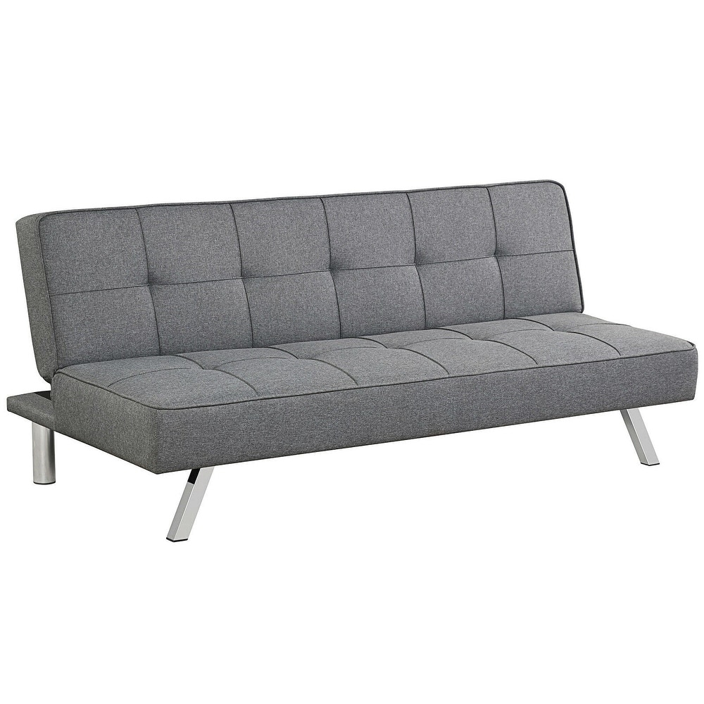 Convertible Futon Sofa Bed Adjustable Sleeper with Stainless Steel Legs - 69.5"x 38"x 16"(L x W x H)