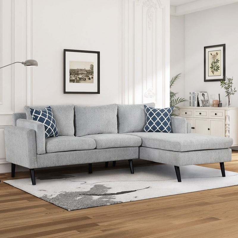 L shaped couch 2025 pillows