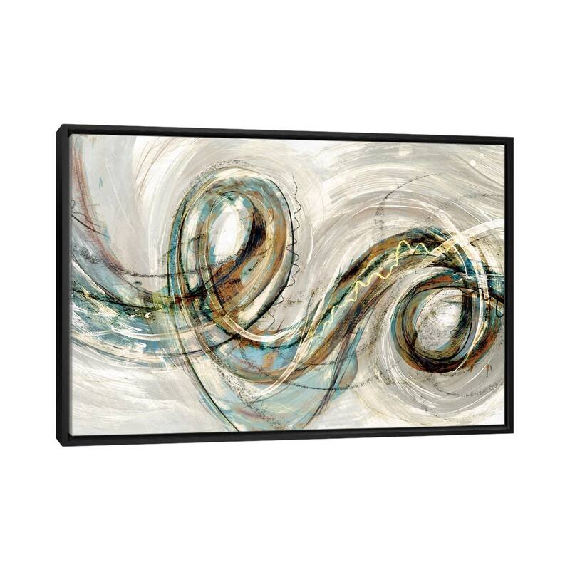 iCanvas "Swirly Whirly II" by PI Studio Framed Canvas Print - Black - 26x40